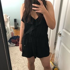 Black Ruffle Romper